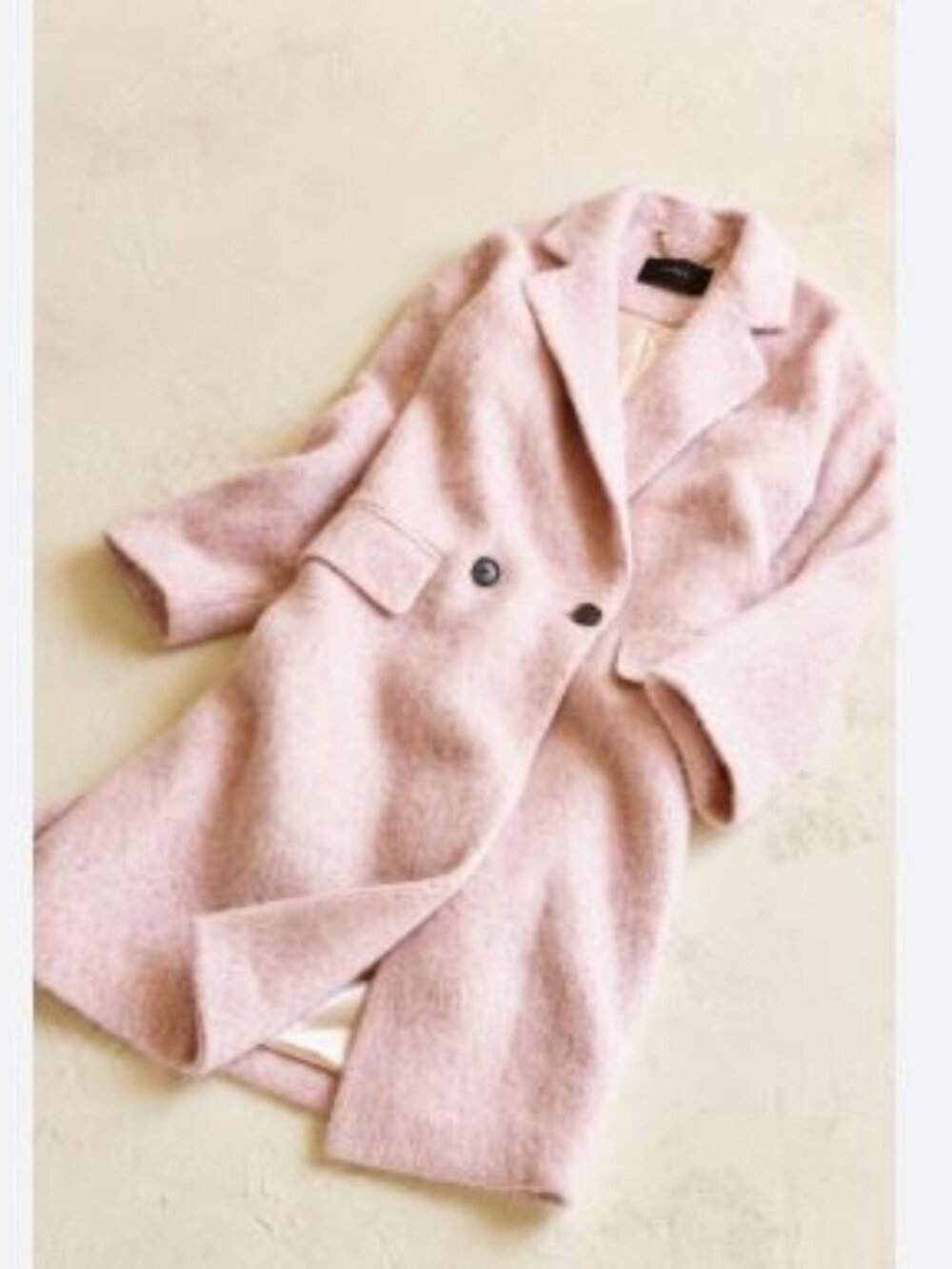 J CREW Italian Brushed Wool Relaxed Topcoat Coat, sz M, pale pink